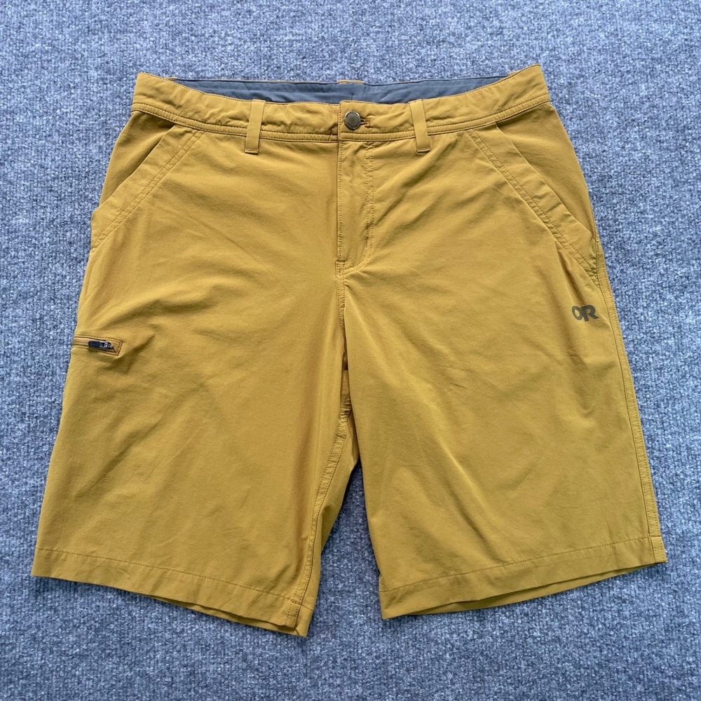 Outdoor Research Ferrosi Shorts Mens 34 Yellow 10in Inseam Hiking Stretch